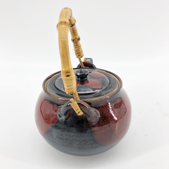 Asian Teapot Bamboo Handle Tea Collectible Brown - Picture 4 of 7